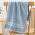 thumbnail image 1 of Nvzi Toallas de 3 piezas de 13,39 x 29,13 pulgadas, toallas de ducha perfectas para todos los días, peso ligero, toalla de fibra de bambú para su baño (azul bebé), 1 of 5