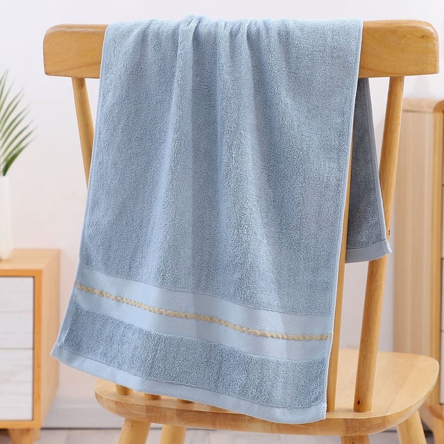 Nvzi Toallas de 3 piezas de 13,39 x 29,13 pulgadas, toallas de ducha perfectas para todos los días, peso ligero, toalla de fibra de bambú para su baño (azul bebé)