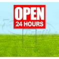thumbnail image 1 of Open 24 Hours Red (18" x 24") Yard Sign, Includes Metal Step Stake, 1 of 6