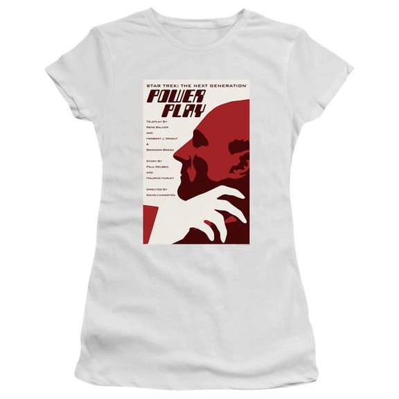 Star Trek Tng Season 5 Episode 15 Junior Women's Sheer T-Shirt White