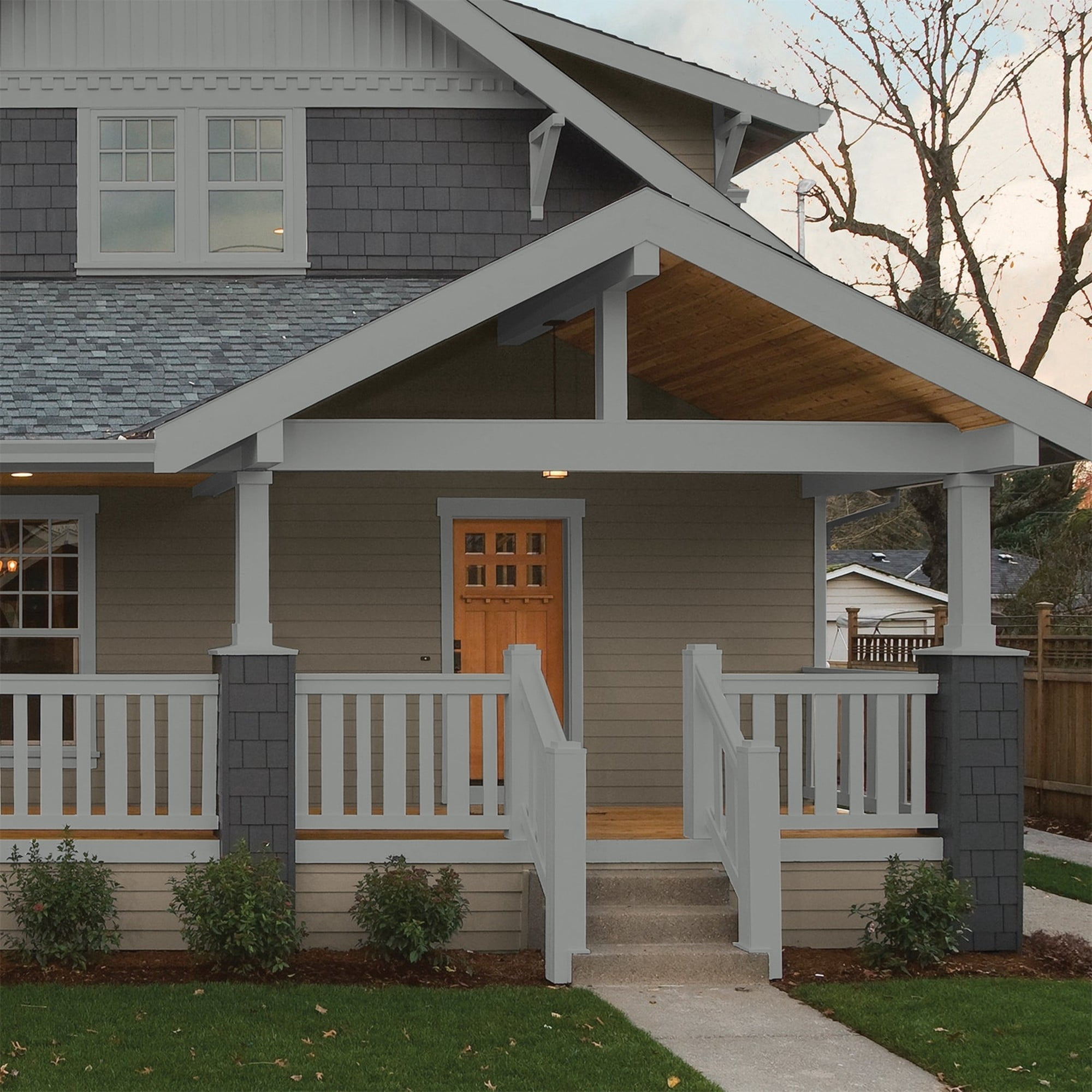 Glidden HEP Phoenix Fossil / Gray Semi-Gloss Exterior Paint with Primer, 1 Quart
