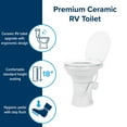 thumbnail image 3 of Camco Premium Ceramic Camper/RV Toilet | Features a Gravity Flush System with Convenient Foot Pedal & Full-Sized Ergonomic Design with 18-In Chair Height | Includes Soft-Close Wood Seat & Lid (41710), 3 of 5