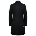 thumbnail image 5 of HOOMEUMY Mens Wool Blend Overcoat Long Sleeve Clothes Fashion 2025 Trendy Classic Solid Coat Turndown Collar Jacket Tweed Design Casual Workout Black XXL, 5 of 8