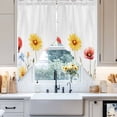 thumbnail image 4 of Pastoral Wild Flowers Swag Curtain Valance for Windows, Plants Floral Leaves Farmhouse Window Treatments Short Swag Topper for Kitchen Windows Bathroom Bedroom, 36"x63", 4 of 8