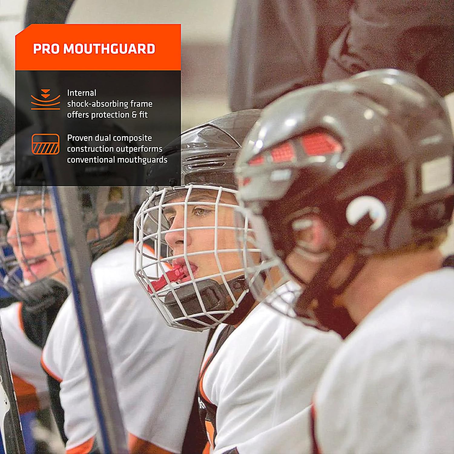 Mouth Guard - Shock Absorbing Custom Fit Mouth Guard for Sports, Hockey, Football, Baseball, More, Adult & Youth Sizes