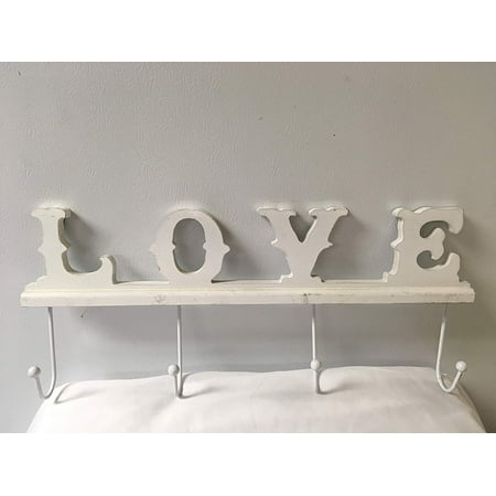 Coat Hanger Key Hooks With Creative Word Design Big Wooden Letter Wall Hooks Mounted Coat Rack Clothing/Towel Hanger Garment Rack in 3 Desgins: Home,Love,Welcome (Love, (Best Colour For House Wall)