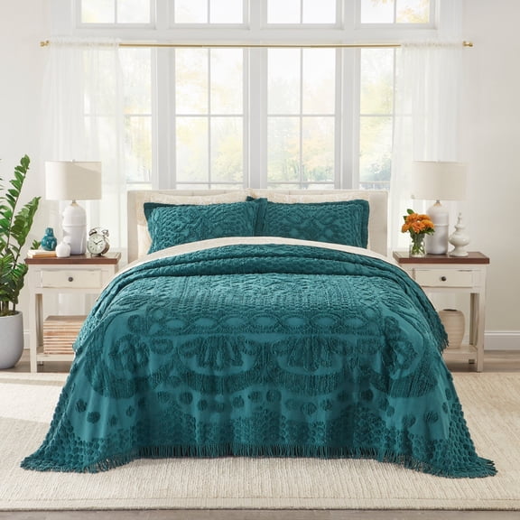 BrylaneHome Cotton Georgia Chenille Bedspread
