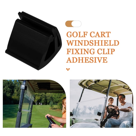 CIMAXIC Windshield Sticker Holder Golf Cart Windshield Retaining Clips Black Rubber 1Set