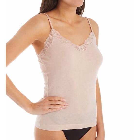 Women's Only Hearts 43591 Organic Cotton Camisole with Lace (Bone L)