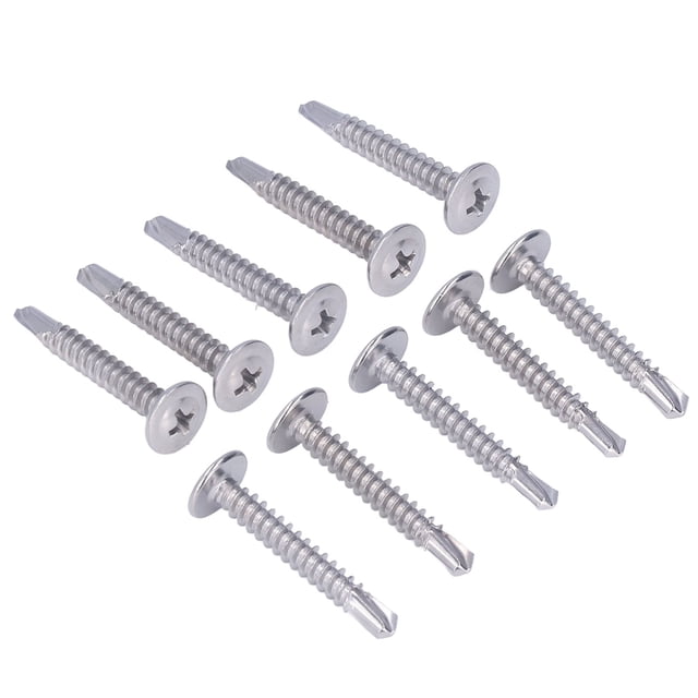 Vis Autotaraudeuses, 100 Pcs Vis Croisées Autotaraudeuses en Acier Inoxydable Vis à Tête Ronde de Laveuse Technologie Révolutionnaire