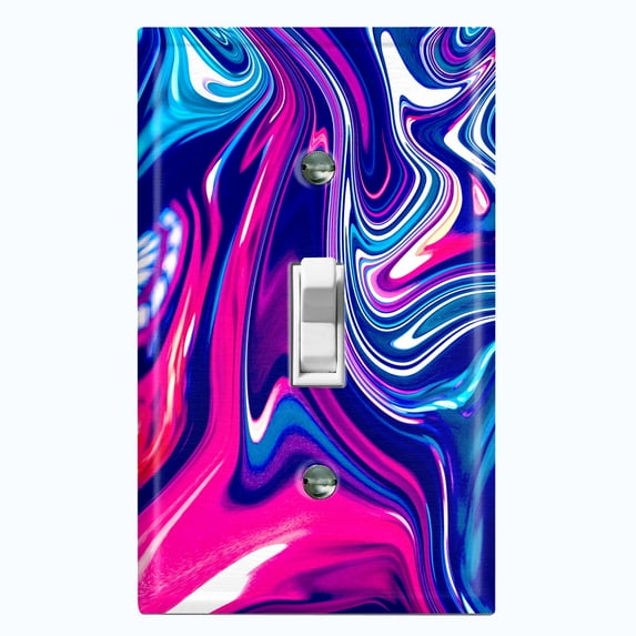 Metal Light Switch Plate Cover Liquid Candy Purple Pink Swirl CDY003