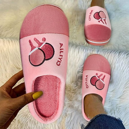 

uikmnh Warm Slippers Men s Women s Indoor Home Shoes Warm Shoes Soft-soled Cotton Slippers 10