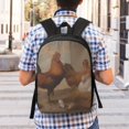 thumbnail image 5 of Uemuo Oil Painting Chicken And Duck Printed Durable 17-inch Student Backpack - Lightweight, Waterproof, Adjustable Straps, Ideal for School, Work, Travel, 5 of 5