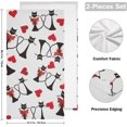 thumbnail image 2 of SKYSONIC 2 Pack Valentine's Day Bath Hand Towels, Ultra Soft and Absorbent, with Cats and Hearts Decorative Fingertip Face Towel for Home, Bathroom, Kitchen, 28.3"x14.4", 2 of 5