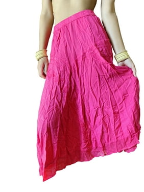 Mogul Women Maxi Skirt, Pink Floral Embroidered Skirt, Handmade Gypsy Skirt, Summer Boho Festive Skirts S/M