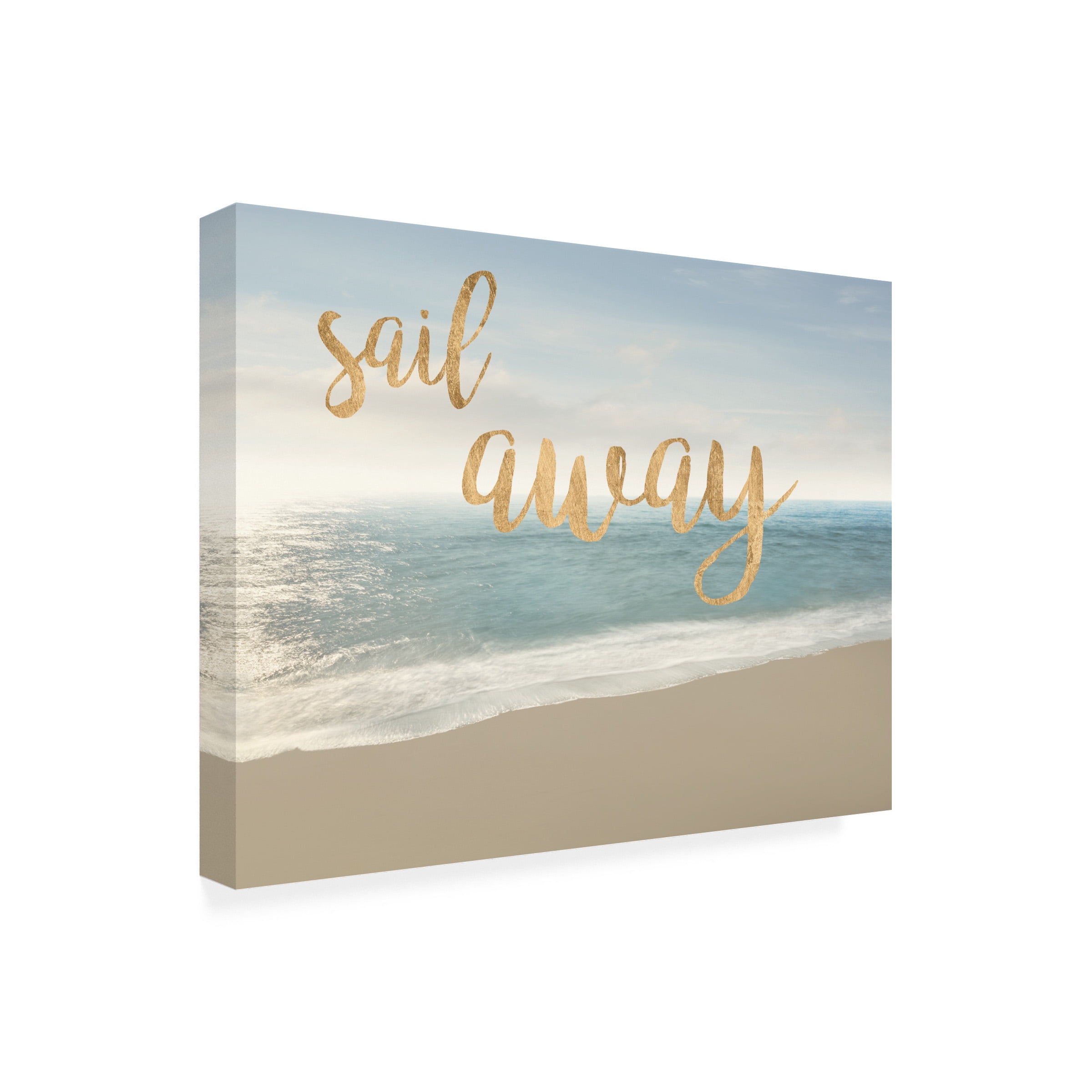 James Mcloughlin 'Beach Sail Away' Outdoor Canvas 35x47