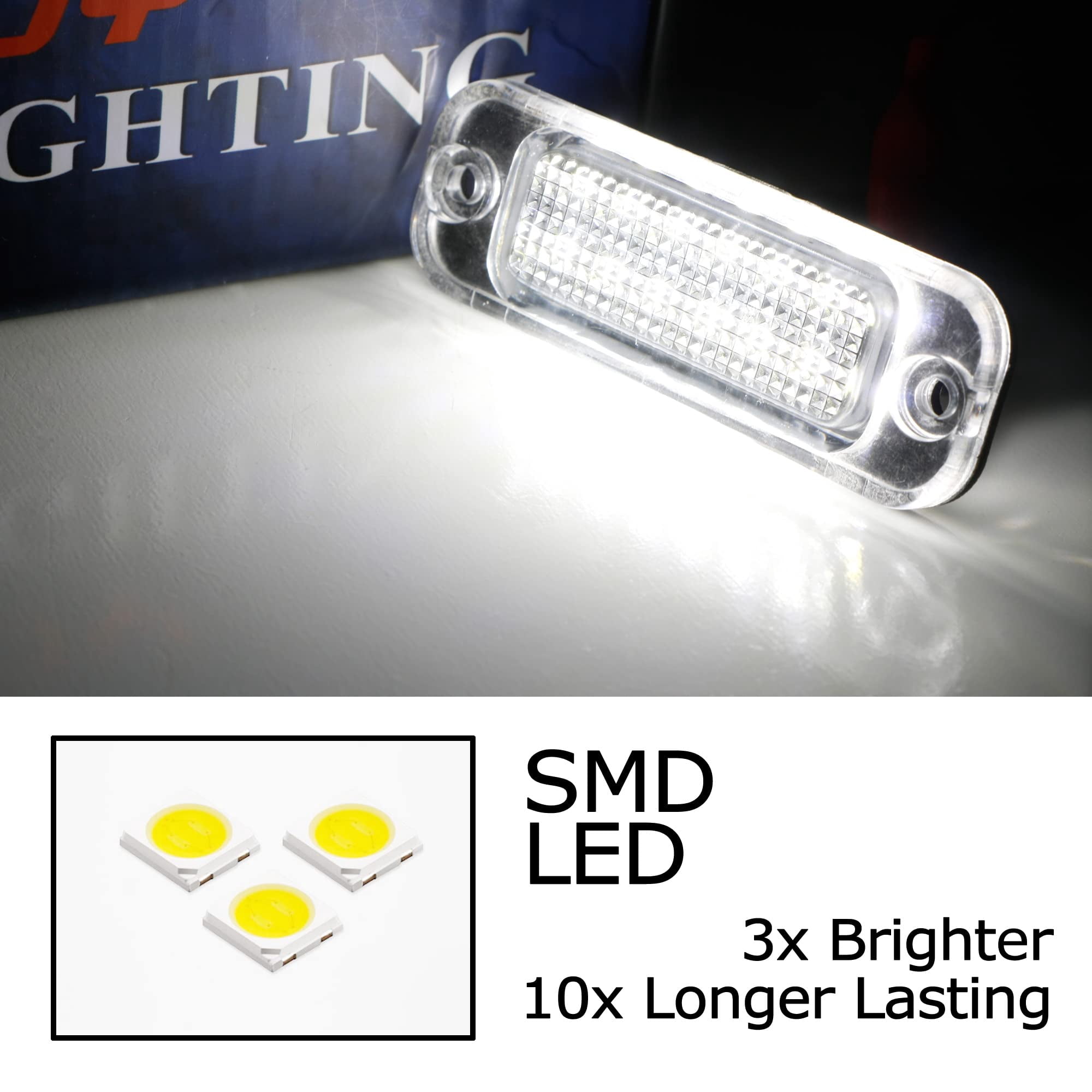 Xenon White Full LED License Plate Light Kit For Mercedes 2019-up G-Class (W463A) and 2013-2018 G-Class (W463 LCI/Facelift)