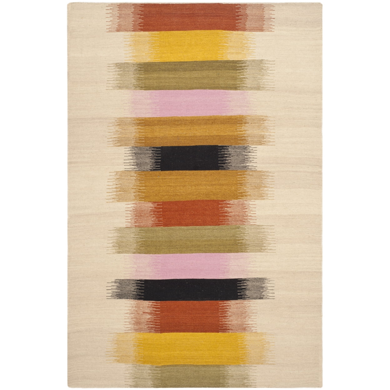 SAFAVIEH Dhurries Harland Geometric Area Rug, Beige/Multi, 4' x 6'