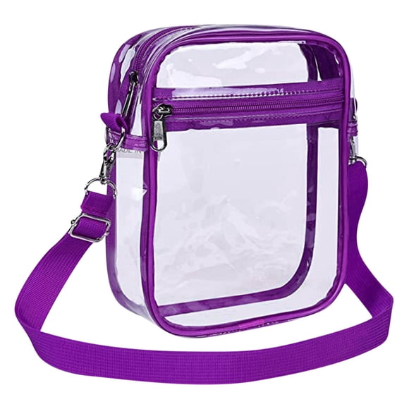Clear Crossbody Bag for Women Men, PVC Transparent Chest Bag Fashionable Small Shoulder Bag, Stadium Approved Security Travel Concert Festival Essentials Purse, Lightweight Phone Storage Pouch