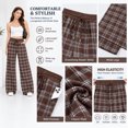 thumbnail image 3 of SHEWIN Womens Sweatpants Classic Plaid Straight Leg Trousers High Waist Baggy Workout Pants with Pockets, 3 of 7