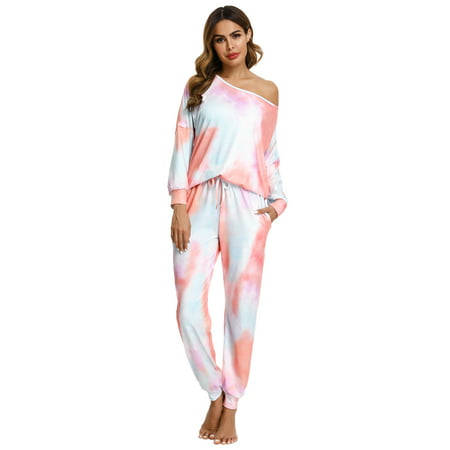 

Doaraha Women Tie-dye Pajama Set 2 Piece Sleepwear Loungewear S/M/L/XL/XXL