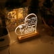 thumbnail image 3 of Lámpara de noche con grabado acrílico, lámpara de ilusión 3D, lámpara de noche para dormitorio, forma de corazón, USB, base de madera, lámpara de noch Regalo para mamá, 3 of 4