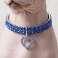 thumbnail image 6 of Rhinestone Pet Collar Crystal with Heart Pendant, Sparkling Jewelry for Cats and Small Dogs, Party Birthday Photo, 6 of 6
