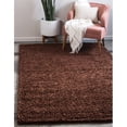 thumbnail image 3 of Unique Loom Solid Shag Modern Plush Area Rug 8' x 11' Rectangle Chocolate Brown, 3 of 5