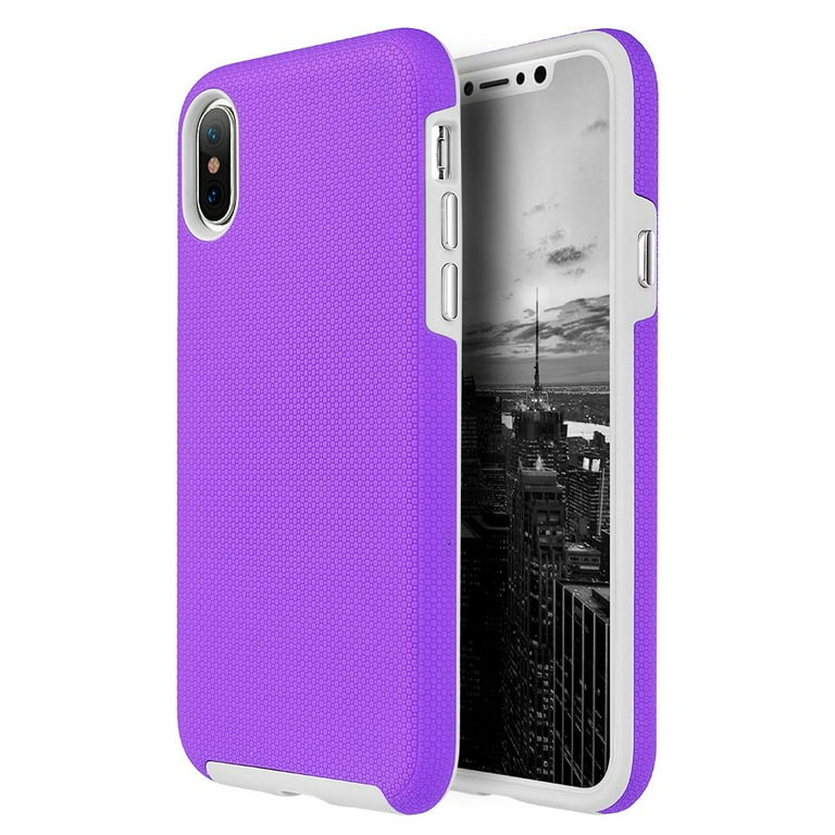 Iphone X Case Ultra Thin Shock Absorbing Non Slip Matte Surface For Comfy Grip And Raised Bezel Around Screen And Camera For Iphone X Purple Walmart Com