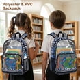 thumbnail image 4 of COEQINE Clear Backpack Heavy Duty for School Transparent PVC & Polyester Backpack 17 Inch Large Daypack Schoolbag Work Bag with Multiple Pockets for Women, Mandala Koi Fish Blue, 4 of 7