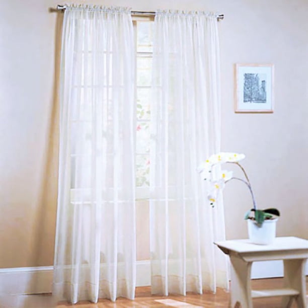 Nuevas cortinas de ventana de panel de cortina transparente de gasa de color sólido 100 * 200 cm Jumpingount JJ2978-15