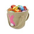 thumbnail image 4 of Pascua linda huevo canasta caza con mango bolso de mano chocolates organizador cubo yute bolsa de asas fiesta decoración niños adultos rojo Sweethay HA012606-01, 4 of 7