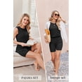 thumbnail image 2 of EKOUAER Womens 2 Piece Lounge Set Ribbed Knit Pajamas Sleeveless Sleepwear Biker Shorts Loungewear Outfit, 2 of 4