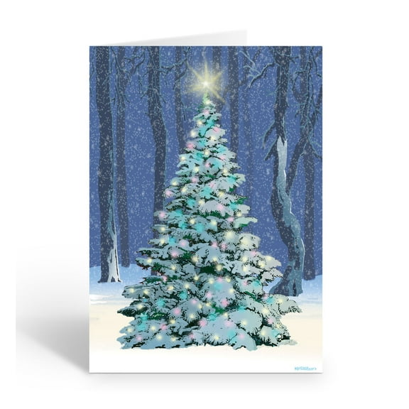 A Pretty Christmas Tree in the Forest - 18 Cards and 19 Envelopes - 20158