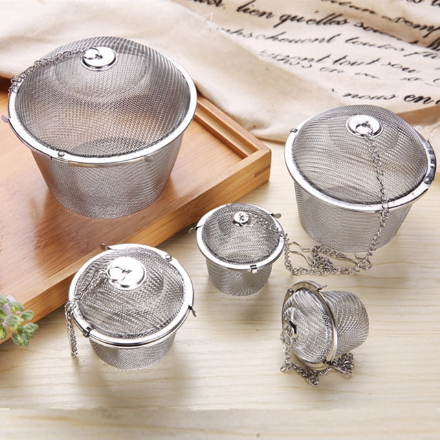 Tea Filter Dual Buckle Large Capacity Stainless Steel Extra Fine Mesh Herbal Strainer for Home