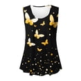 thumbnail image 4 of Liquidation d'Économies d'Été! Fatuov Débardeurs Sans Manches pour Femmes Été Camisoles Amples Graphiques Col Rond Hauts Décontractés Blouses Jaune, 4 of 5