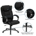 thumbnail image 6 of High Back Black LeatherSoft Ripple Swivel Office Chair - Titanium Nylon Base, 6 of 12