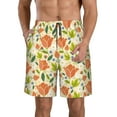 thumbnail image 2 of Uemuo Rose Daisy Pattern Men's Swim Trunks Hawaiian Beach Bathing Suit Swimsuits Beach Quick-Dry Shorts with Pockets-Large, 2 of 9