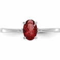 thumbnail image 5 of 10K White Gold Polished Geniune Diamond & Garnet Birthstone Ring (Size 6) Made In India 10xbr214, 5 of 6