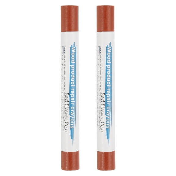 Uxcell Furniture Repair Crayons, 2 Pcs Wax Wood Filler Sticks Wood Wax Crayons for Scratches Wood Floor Holes Tables, Red Rosewood