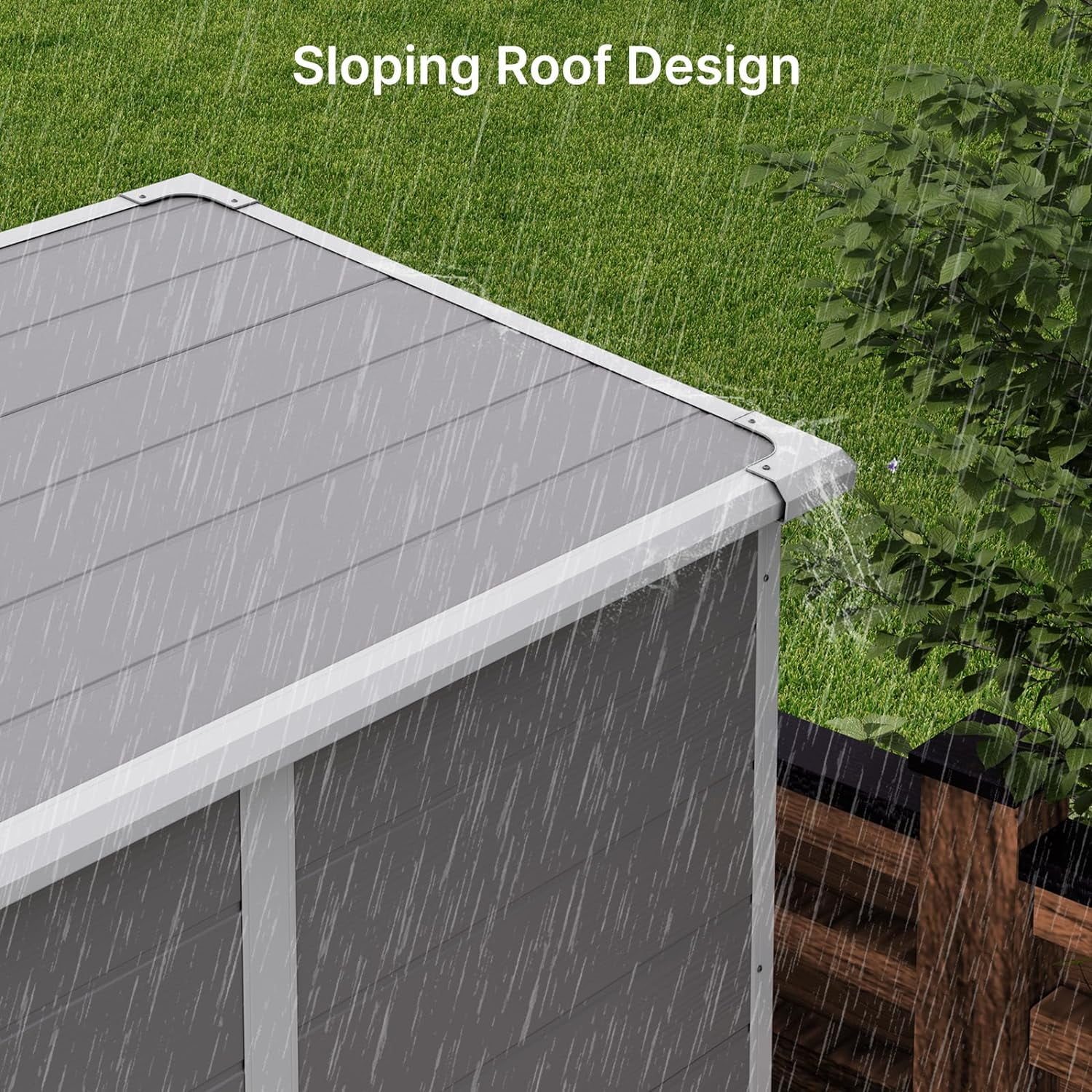 5x3 ft Outdoor Plastic Storage Shed - Lockable Doors, Weather-Resistant Storage for Patio, Lawn, and Garden - Gray
