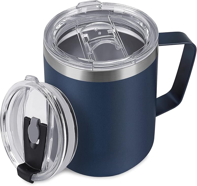 Vaso De 40 Onzas Con Tapa De Popote Y Asa, Taza De Viaje Aislada Al Vacío De Doble Pared, Botella De Agua De Acero Inoxidable, Taza De Café De Viaje, Sin
