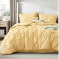 thumbnail image 1 of Juego de cama completo Bedsure, edredón Pintuck amarillo de 7 piezas, 1 of 9