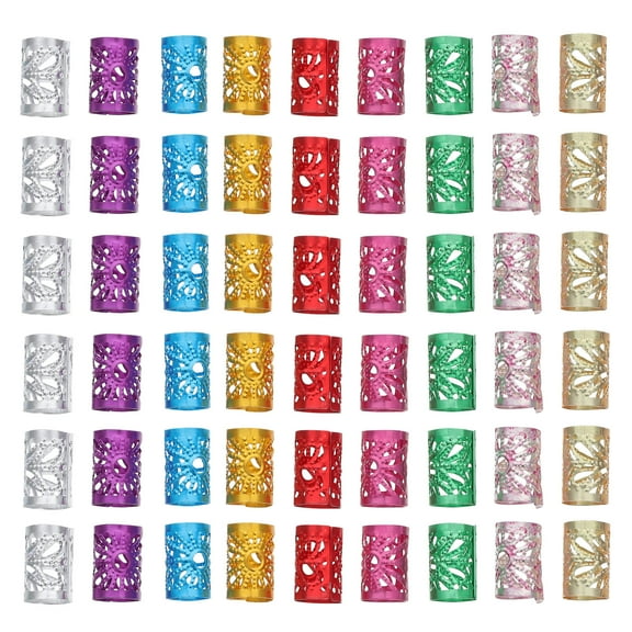 UPOUART 100pcs Hair Cuffs for Braids Aluminum Colorful Decorative for Braids Girls New Year