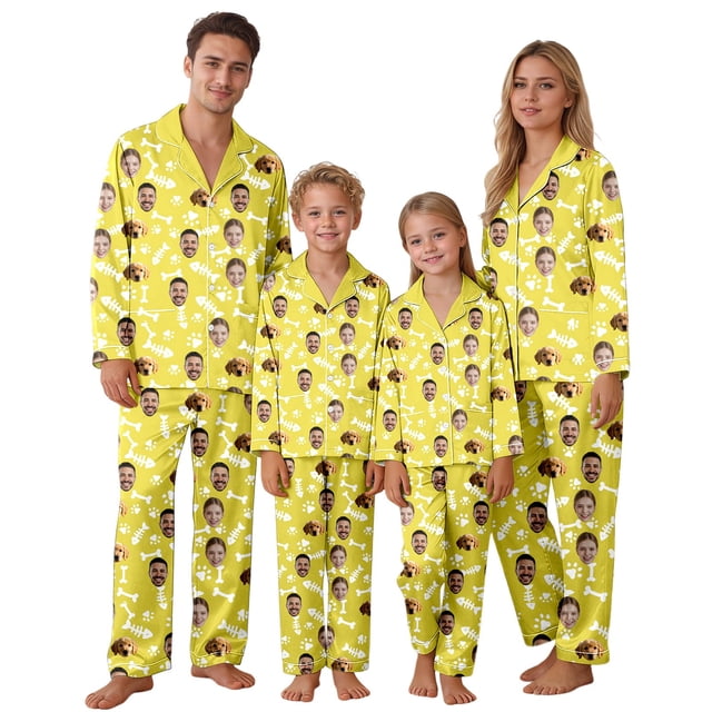 Ensemble de Pyjamas Assortis pour la Famille pour Parents et Enfants – Tenue de Pyjama Douillette pour Se Détendre et des Nuits de Rapprochement Confort Personnalisable pour la Maison