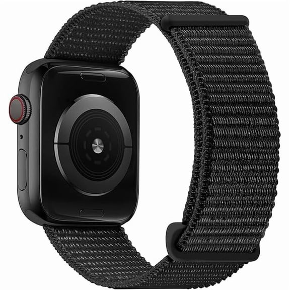 can Sport Loop Nylon Band Compatible with Apple Watch Series 11/10/9/8/7/6/5/4 SE Ultra 3/2/1 49mm 46mm 45mm 44mm, Adjustable Comfortable Braided Rugged Strap for iWatch Women Men, Black