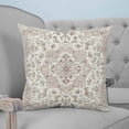 thumbnail image 4 of Beige Boho 24x24 Pillow Covers Set of 2, Vintage Ethnic Floral Abstract Geometric Throw Pillow Covers Decorative Couch Cushion Case, Microfiber Square Pillowcases for Bedroom Car Living Room, 4 of 7