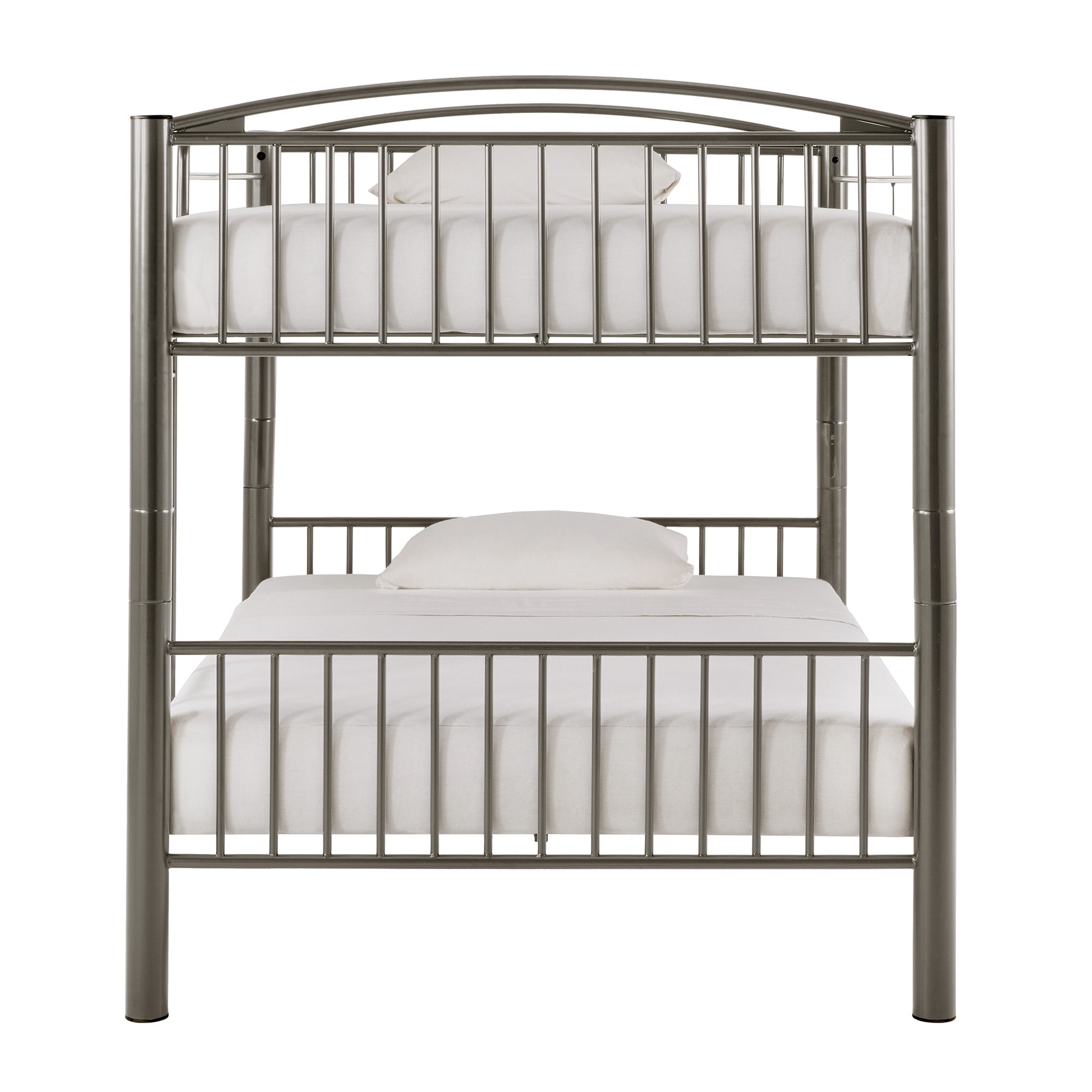 Weston Home Visalia Kids Convertible Metal Full over Full Bunk Bed, Gray