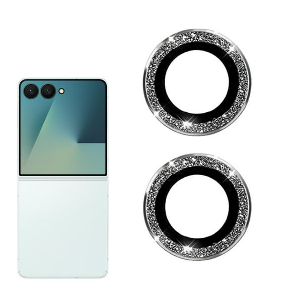 QHUDLV For Z Flip 7 Metal Camera Lens Protector Tempered Stickers Lens Camera Cover Glass L6q7 Glitter