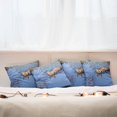 thumbnail image 7 of Ambesonne Fox Throw Pillow Cover 4 Pack, Fox Swimming in River, 24", Pale Blue Brown Cream, 7 of 7